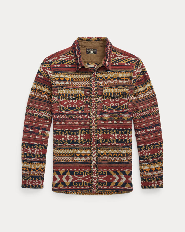 RRL Patchwork Jacquard Workshirt - Red Multi