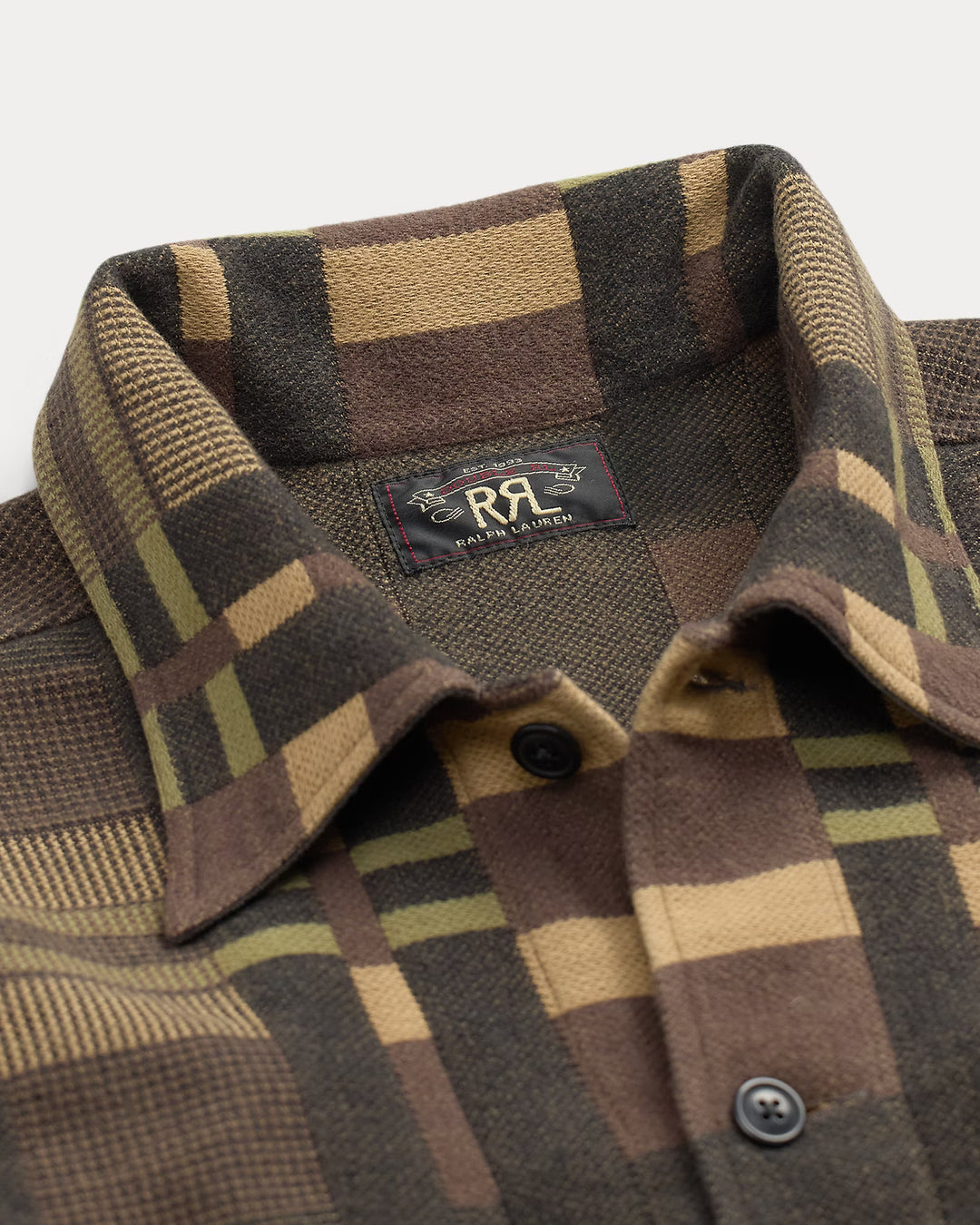 RRL Patterned Jacquard Overshirt - Purple/Black