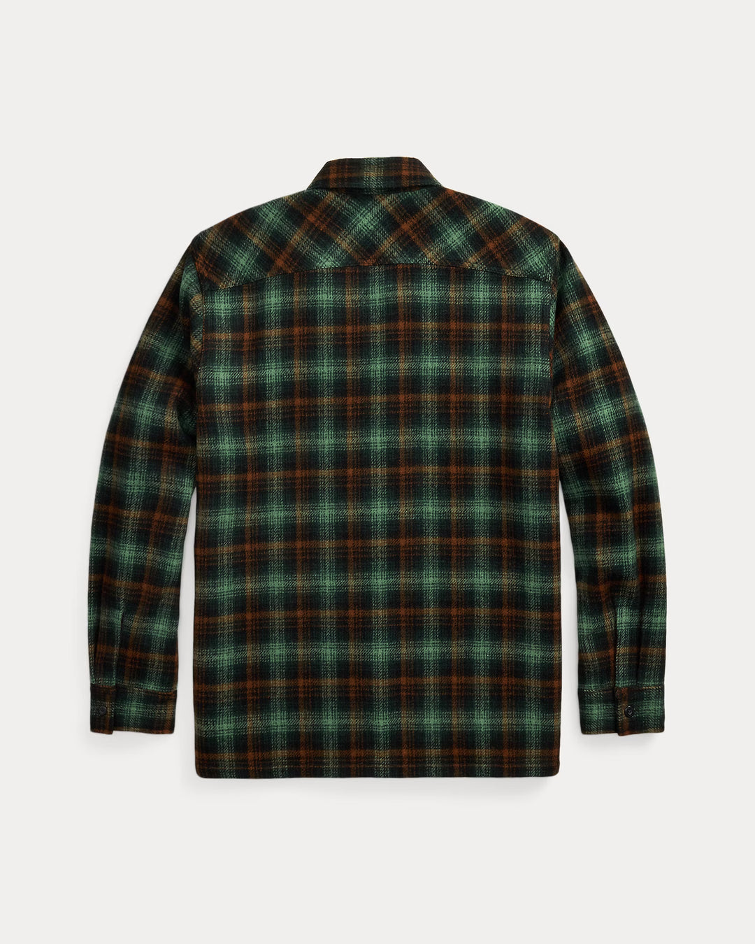RRL Plaid Wool Twill Overshirt - Green Multi