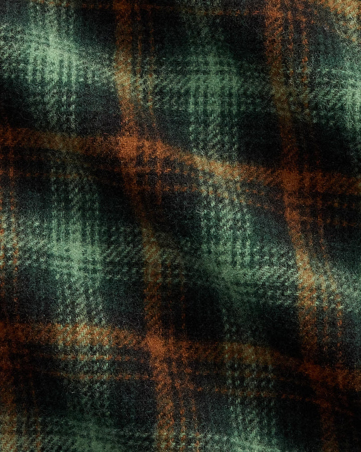 RRL Plaid Wool Twill Overshirt - Green Multi