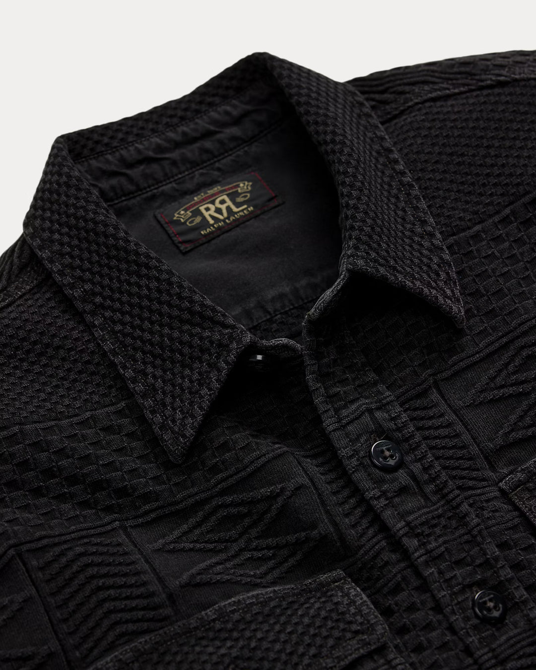 RRL Indigo Jacquard Workshirt - Sulfur Black