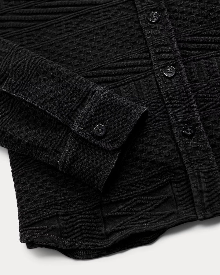 RRL Indigo Jacquard Workshirt - Sulfur Black