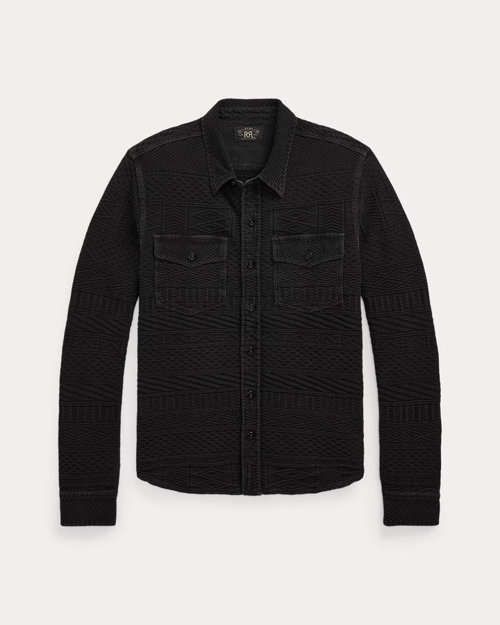 RRL Indigo Jacquard Workshirt - Sulfur Black