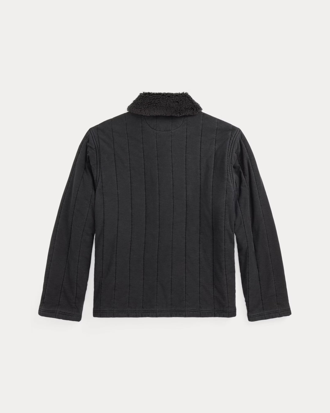 RRL Fleece-Collar Quilted Jersey Jacket - Faded Black