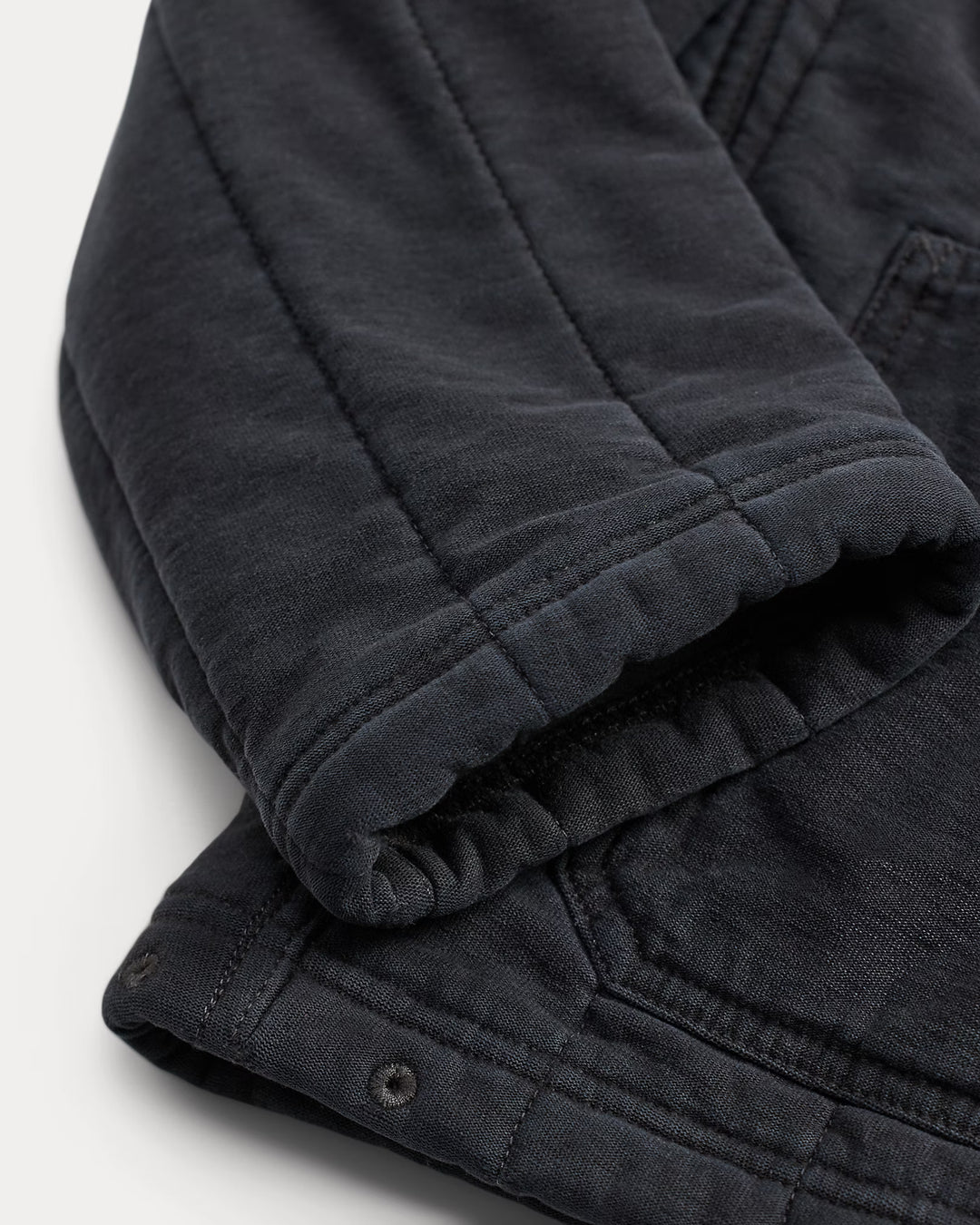RRL Fleece-Collar Quilted Jersey Jacket - Faded Black
