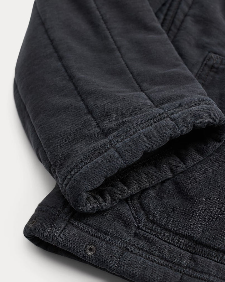 RRL Fleece-Collar Quilted Jersey Jacket - Faded Black