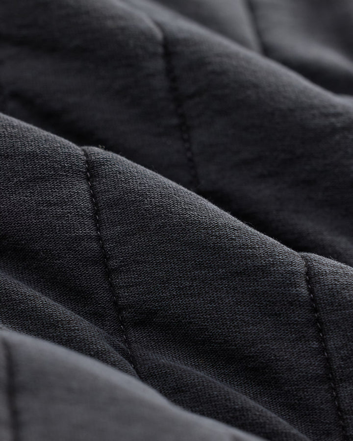 RRL Fleece-Collar Quilted Jersey Jacket - Faded Black