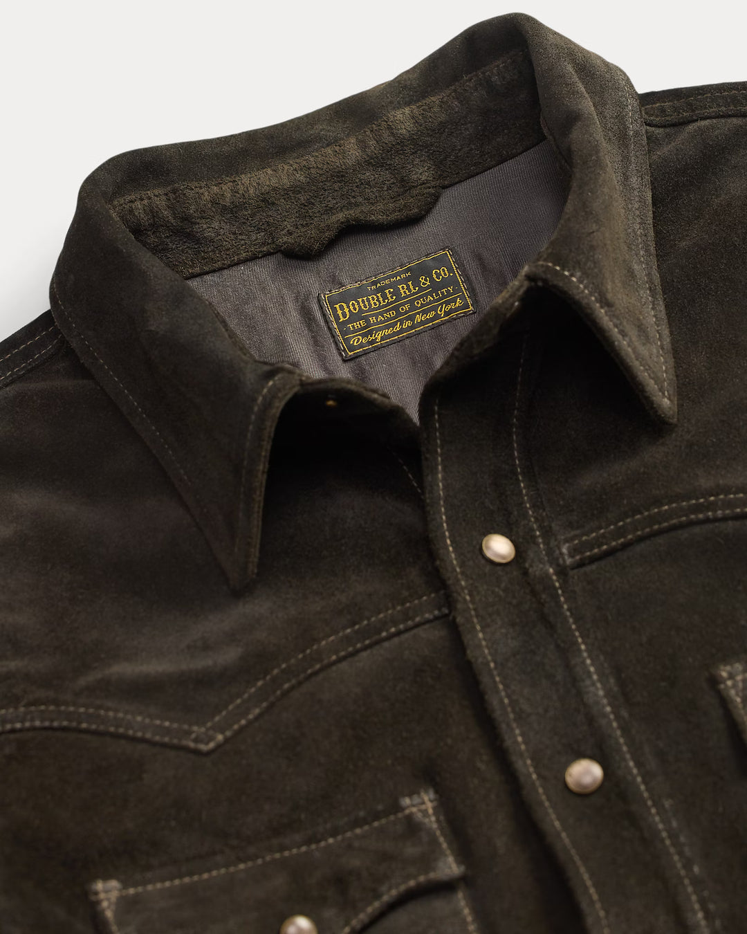 RRL Suede Western Shirt Jacket - Vintage Black