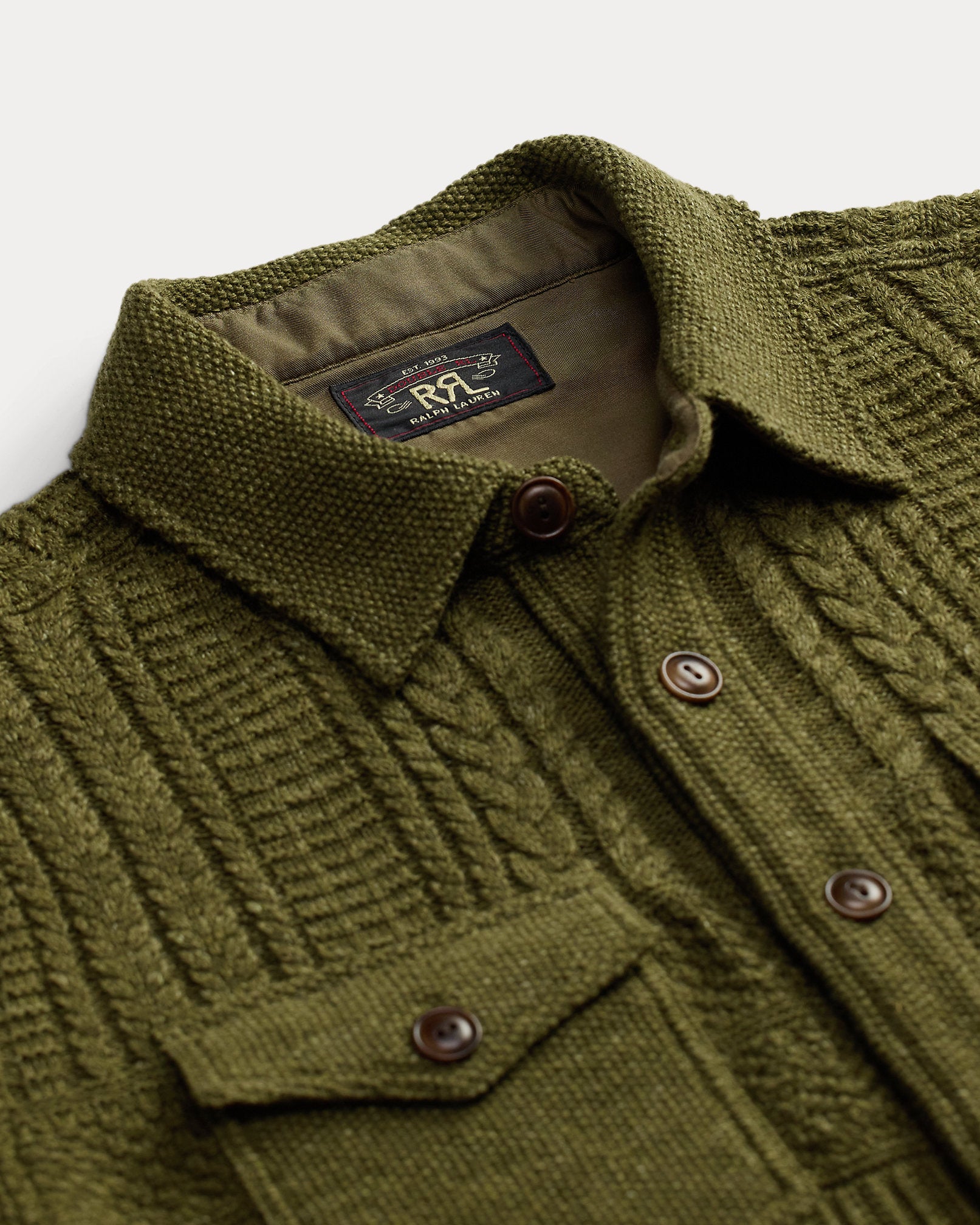 RRL - Cotton-Wool Workshirt Sweater in Olive – Berkeley Supply