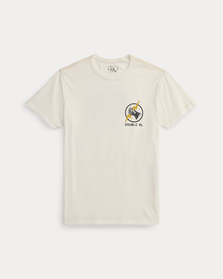 RRL Garment-Dyed Jersey Graphic T-Shirt - Warm White