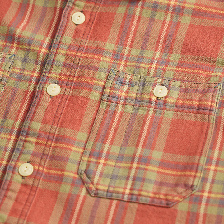 RRL Plaid Farrell Workshirt - Red Multi