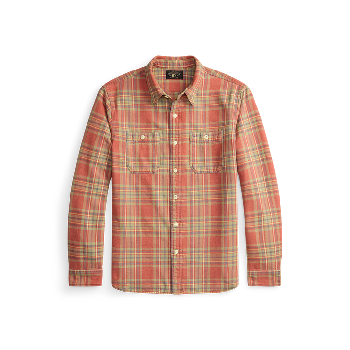 RRL Plaid Farrell Workshirt - Red Multi