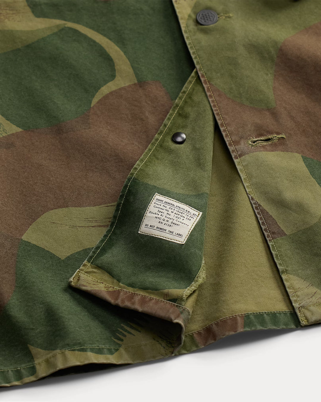 RRL Camo Poplin Overshirt - Brush Stroke Camo