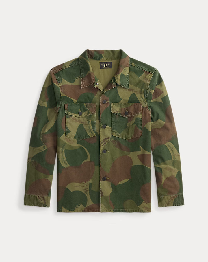 RRL Camo Poplin Overshirt - Brush Stroke Camo