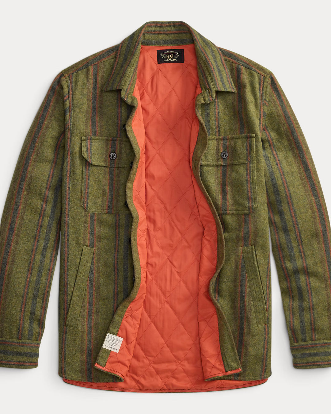 RRL Brushed Twill Shirt Jacket - Green Multi