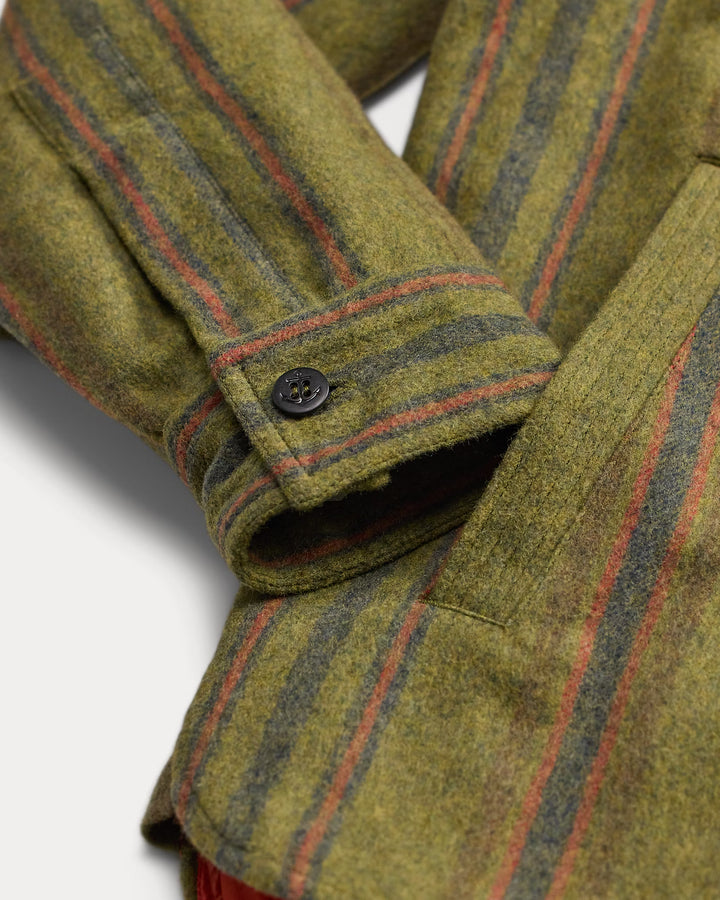 RRL Brushed Twill Shirt Jacket - Green Multi