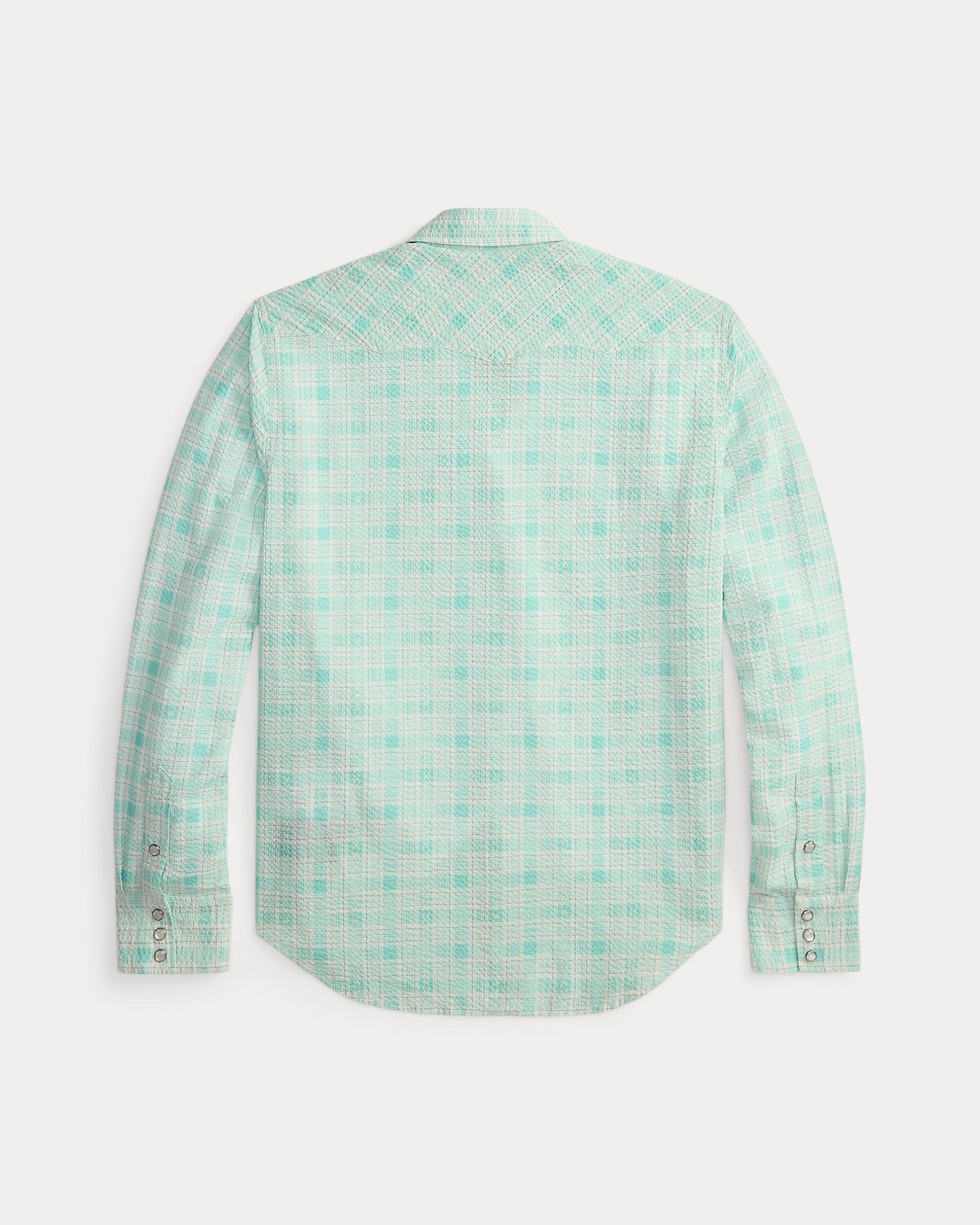 RRL - Slim Fit Seersucker Western Shirt in Turquoise – Berkeley Supply