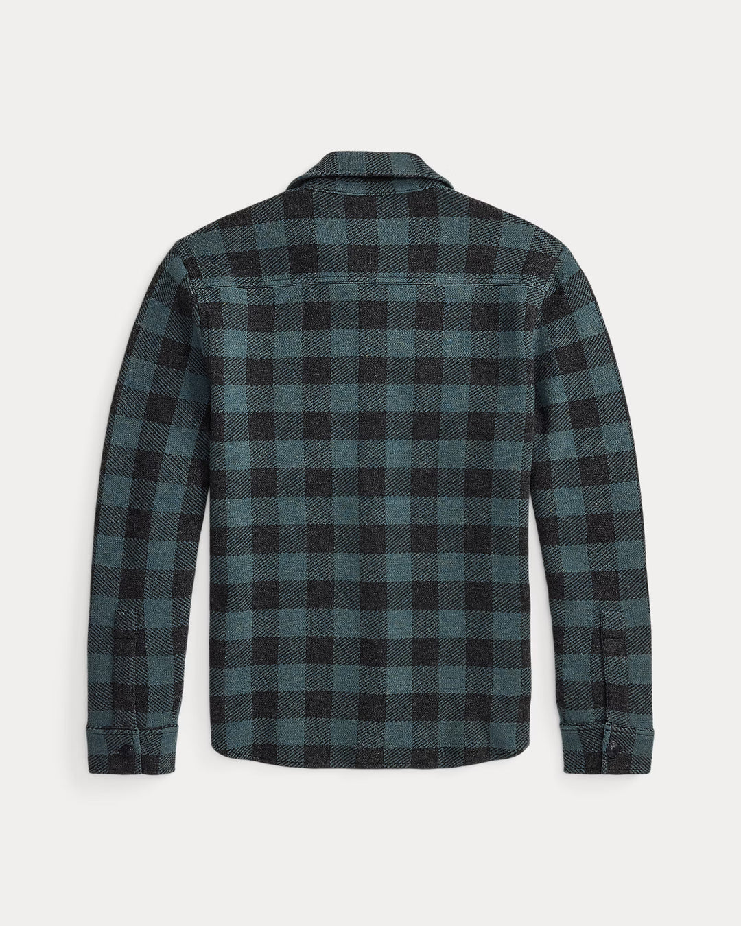 RRL Plaid Wool-Cashmere Workshirt Sweater -  Blue/Black Heather