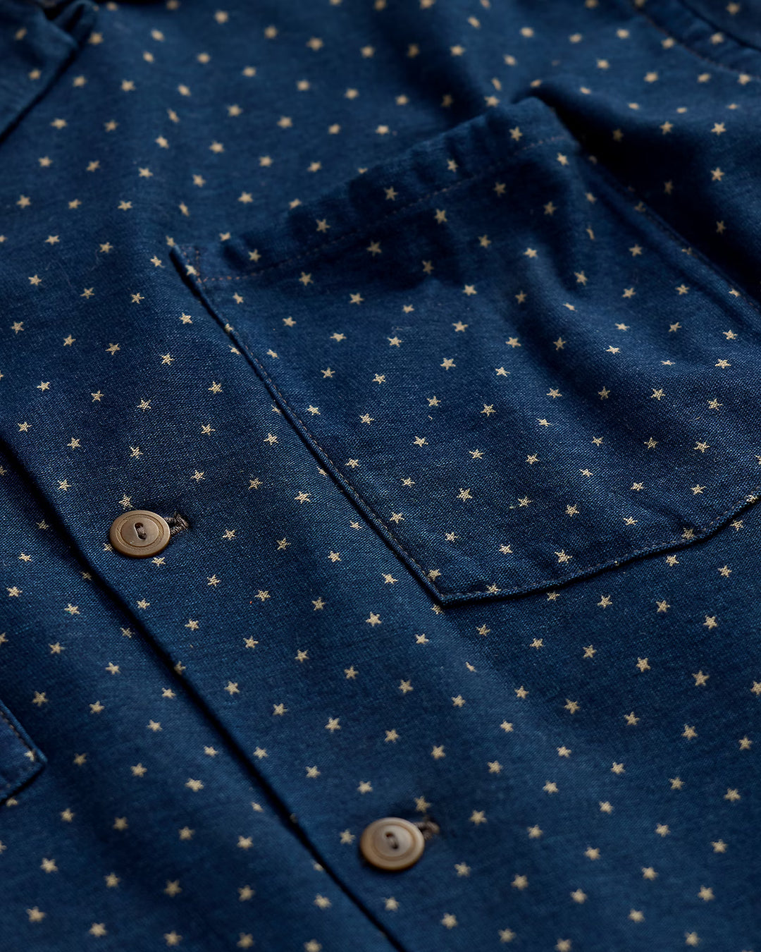 RRL Star-Print Indigo Jersey Shirt - Indigo/Multi