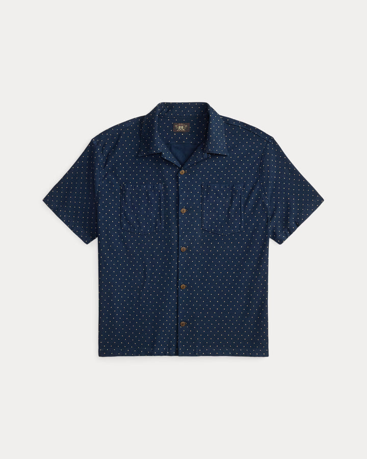 RRL Star-Print Indigo Jersey Shirt - Indigo/Multi