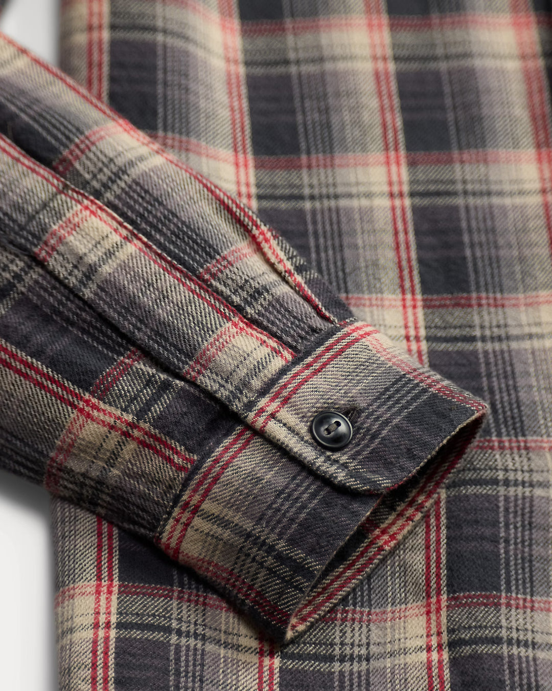 RRL Plaid Twill Workshirt - Grey/Red