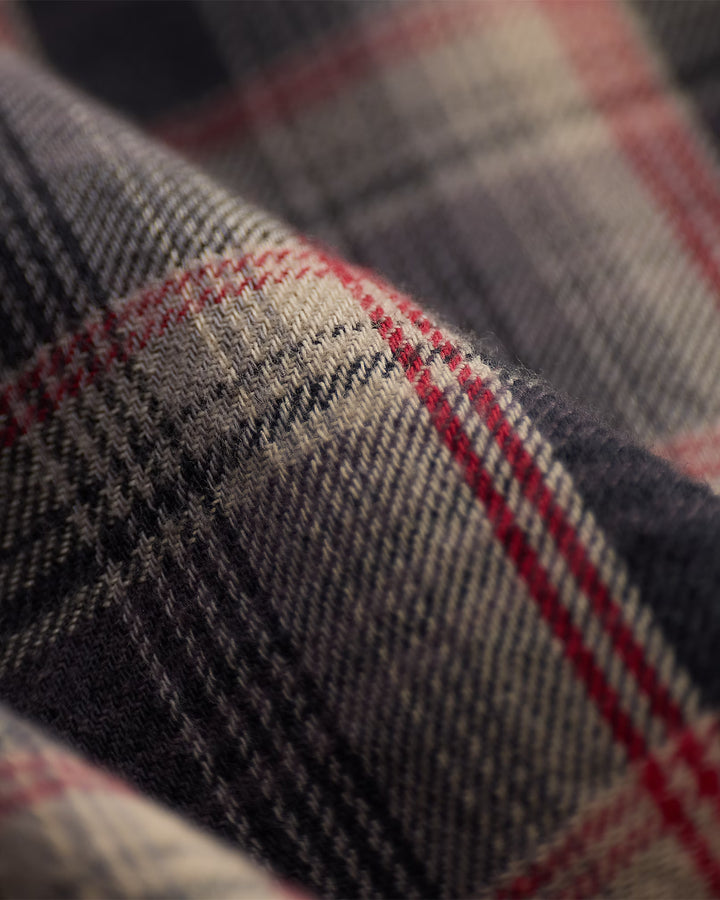RRL Plaid Twill Workshirt - Grey/Red