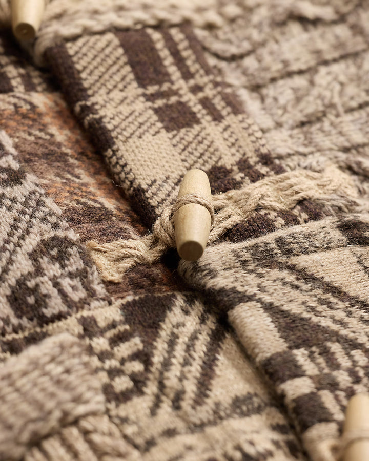 RRL Patchwork Wool-Blend Sweater Jacket - Brown/Cream Multi