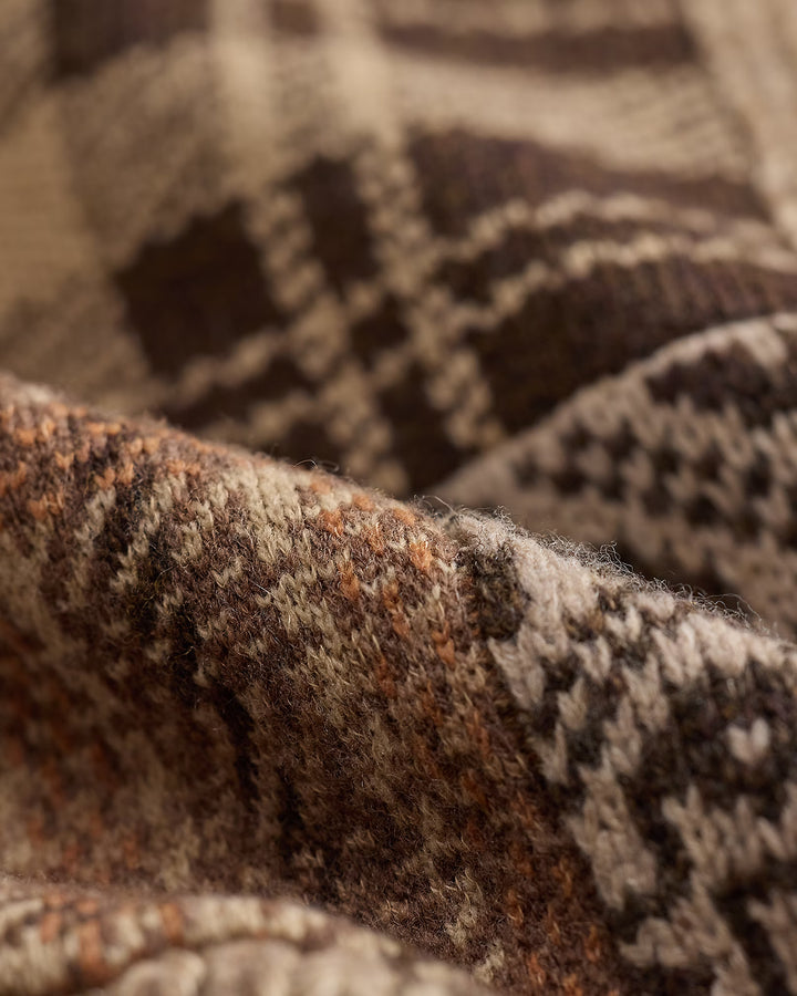 RRL Patchwork Wool-Blend Sweater Jacket - Brown/Cream Multi