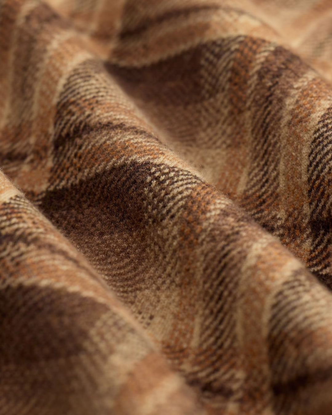 RRL Plaid Wool Workshirt Sweater - Tan/Rust Multi