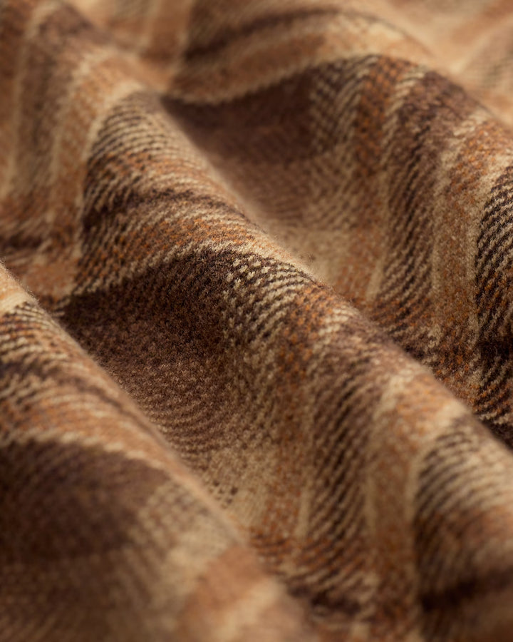 RRL Plaid Wool Workshirt Sweater - Tan/Rust Multi