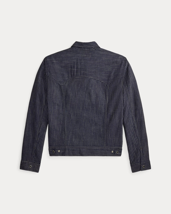 RRL Indigo Striped Jacquard Jacket - Indigo Rinse