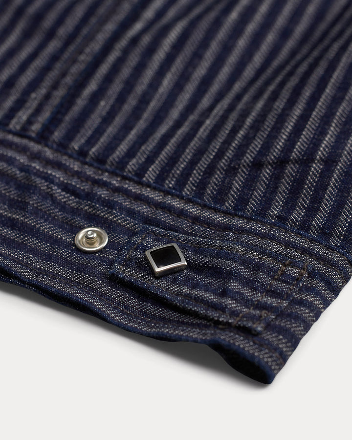 RRL Indigo Striped Jacquard Jacket - Indigo Rinse