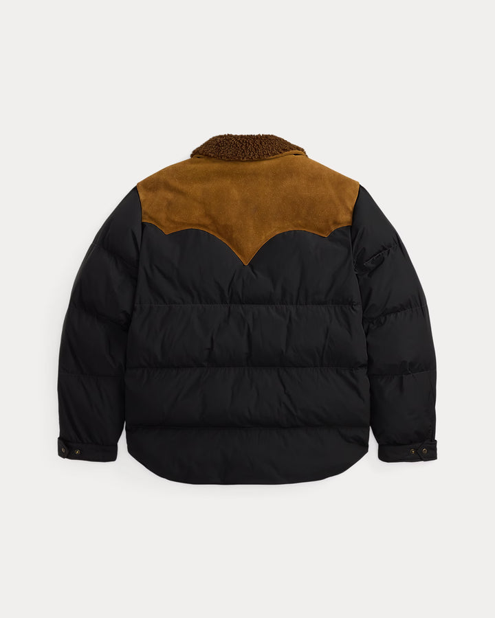 RRL Quilted Shearling-Collar Jacket - Onyx