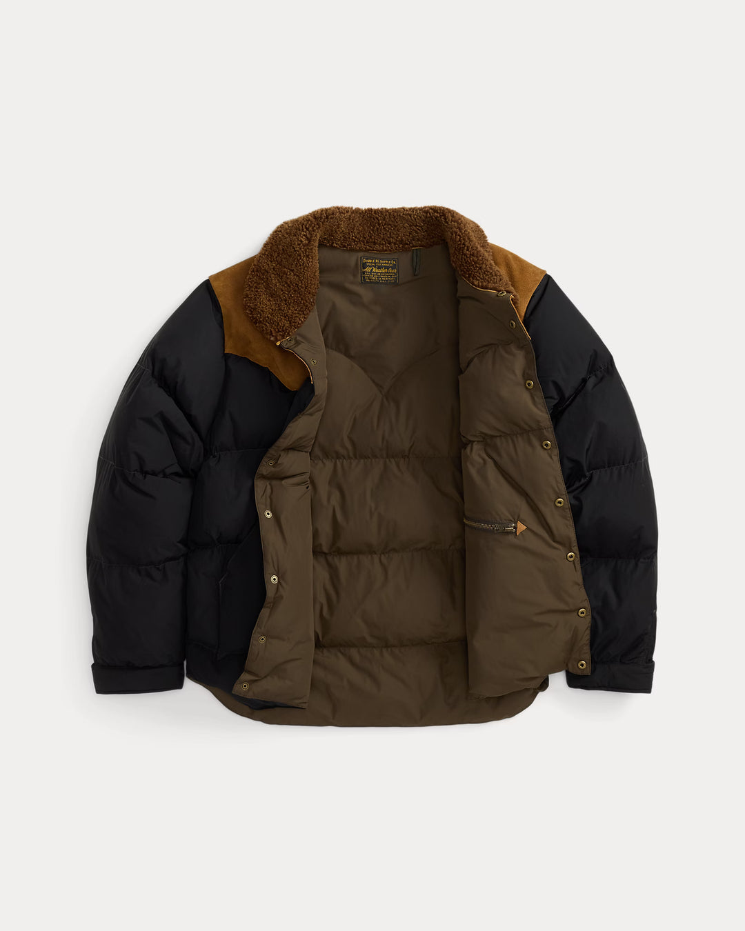 RRL Quilted Shearling-Collar Jacket - Onyx
