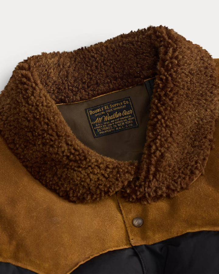 RRL Quilted Shearling-Collar Jacket - Onyx