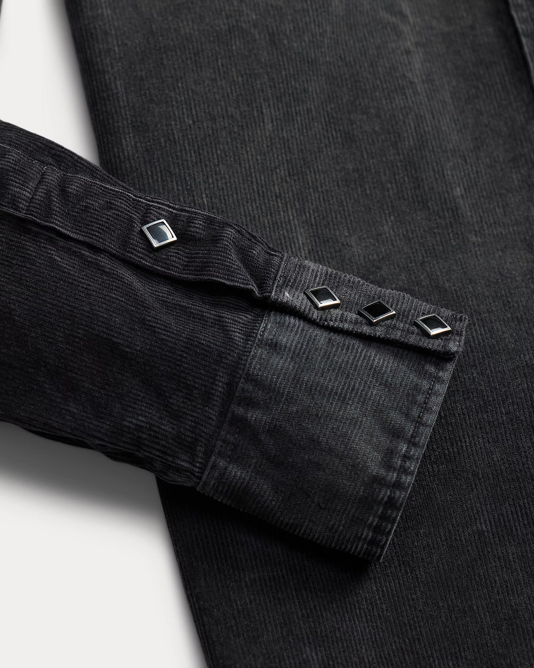 RRL Slim Fit Corduroy Western Shirt - Black