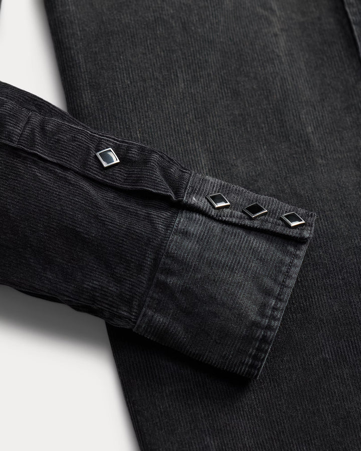 RRL Slim Fit Corduroy Western Shirt - Black