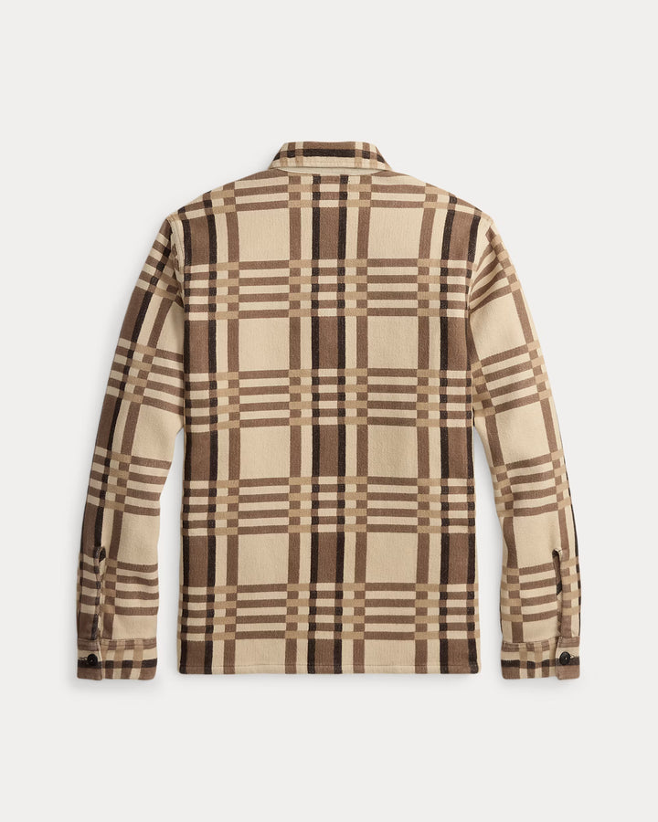 RRL Plaid Jacquard Overshirt - Brown/Tan
