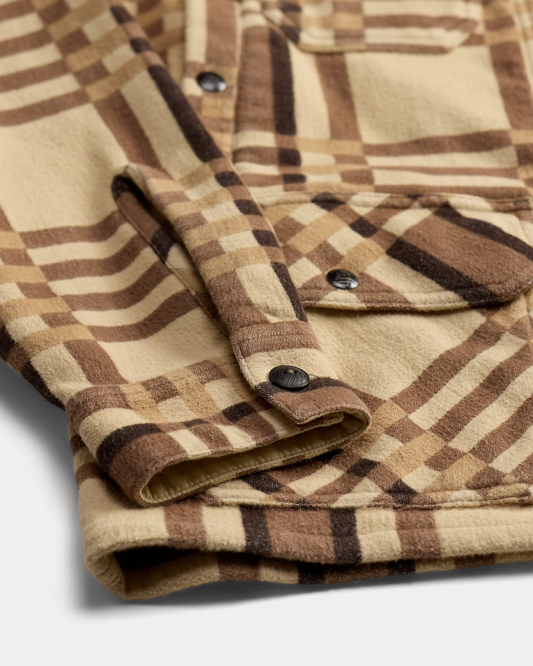 RRL Plaid Jacquard Overshirt - Brown/Tan