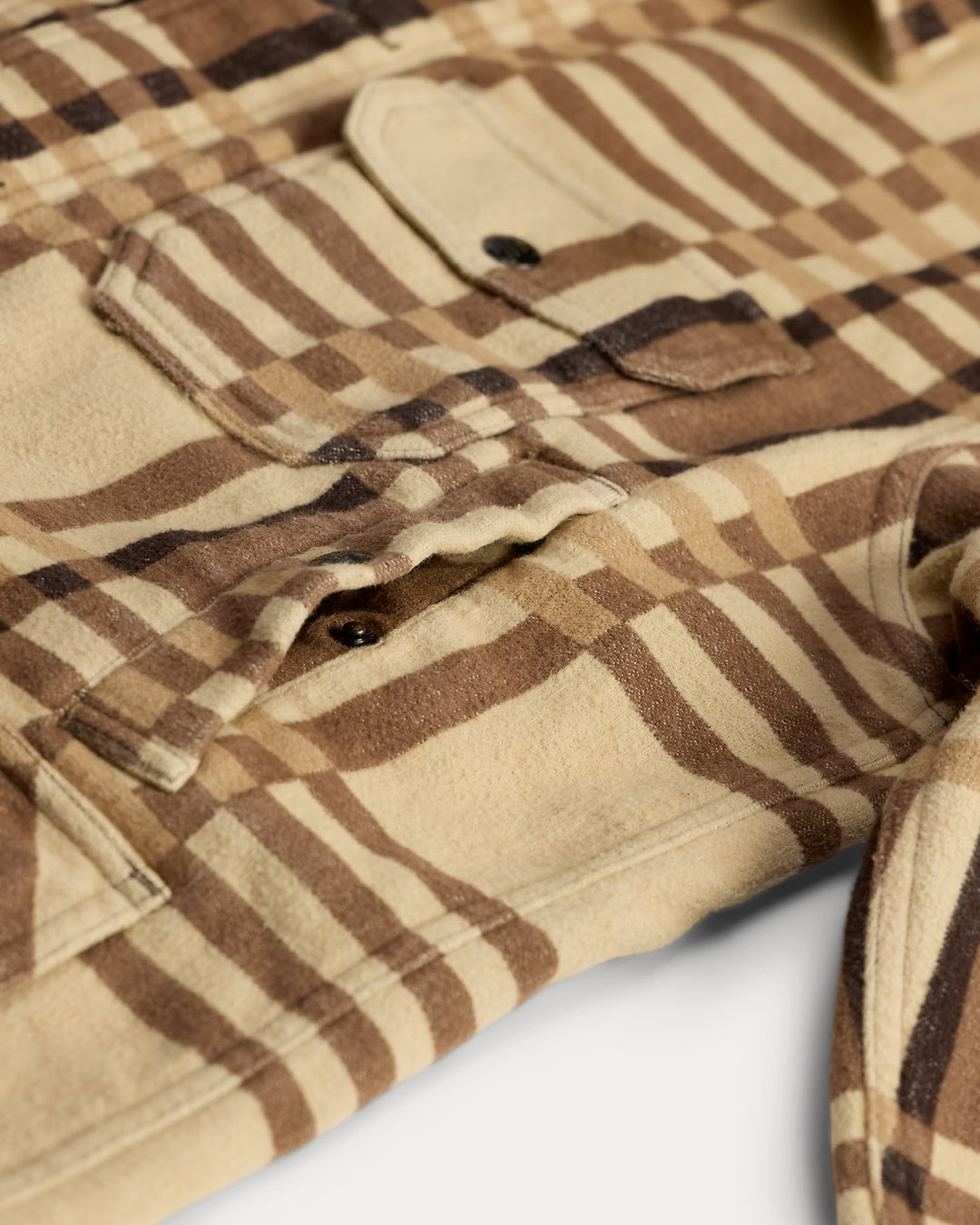 RRL Plaid Jacquard Overshirt - Brown/Tan