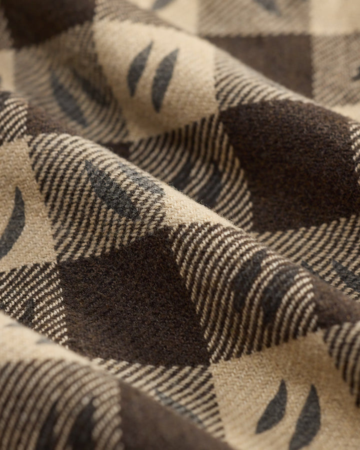 RRL Leaf-Print Checked Twill Workshirt - Brown/Cream