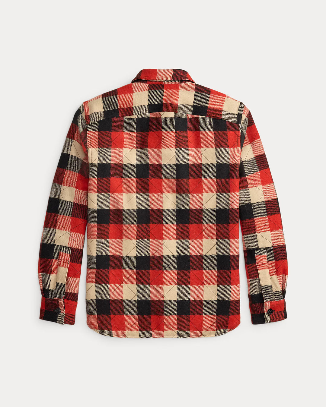 RRL Quilted Plaid Wool Overshirt - Red/Black