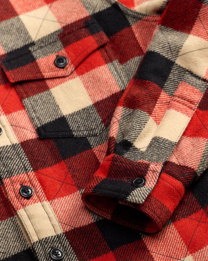 RRL Quilted Plaid Wool Overshirt - Red/Black