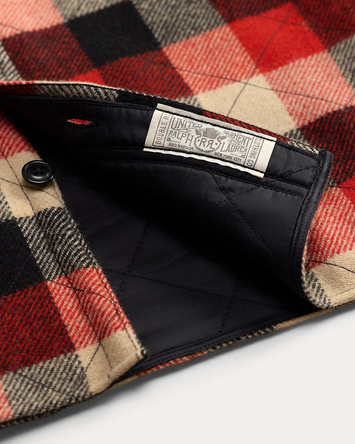 RRL Quilted Plaid Wool Overshirt - Red/Black
