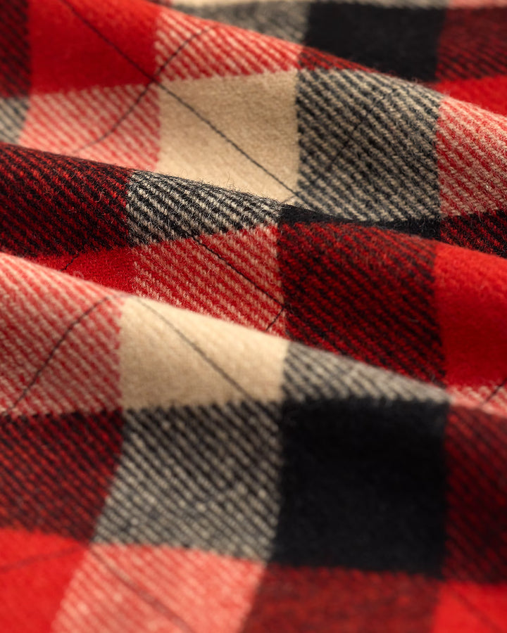RRL Quilted Plaid Wool Overshirt - Red/Black