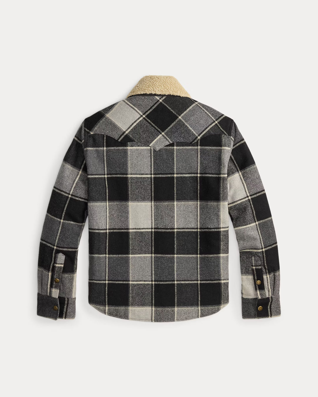 RRL Plaid Twill Western Overshirt - Grey/Black