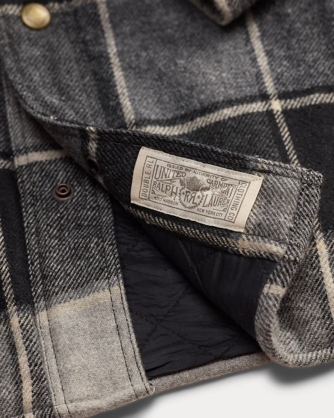 RRL Plaid Twill Western Overshirt - Grey/Black