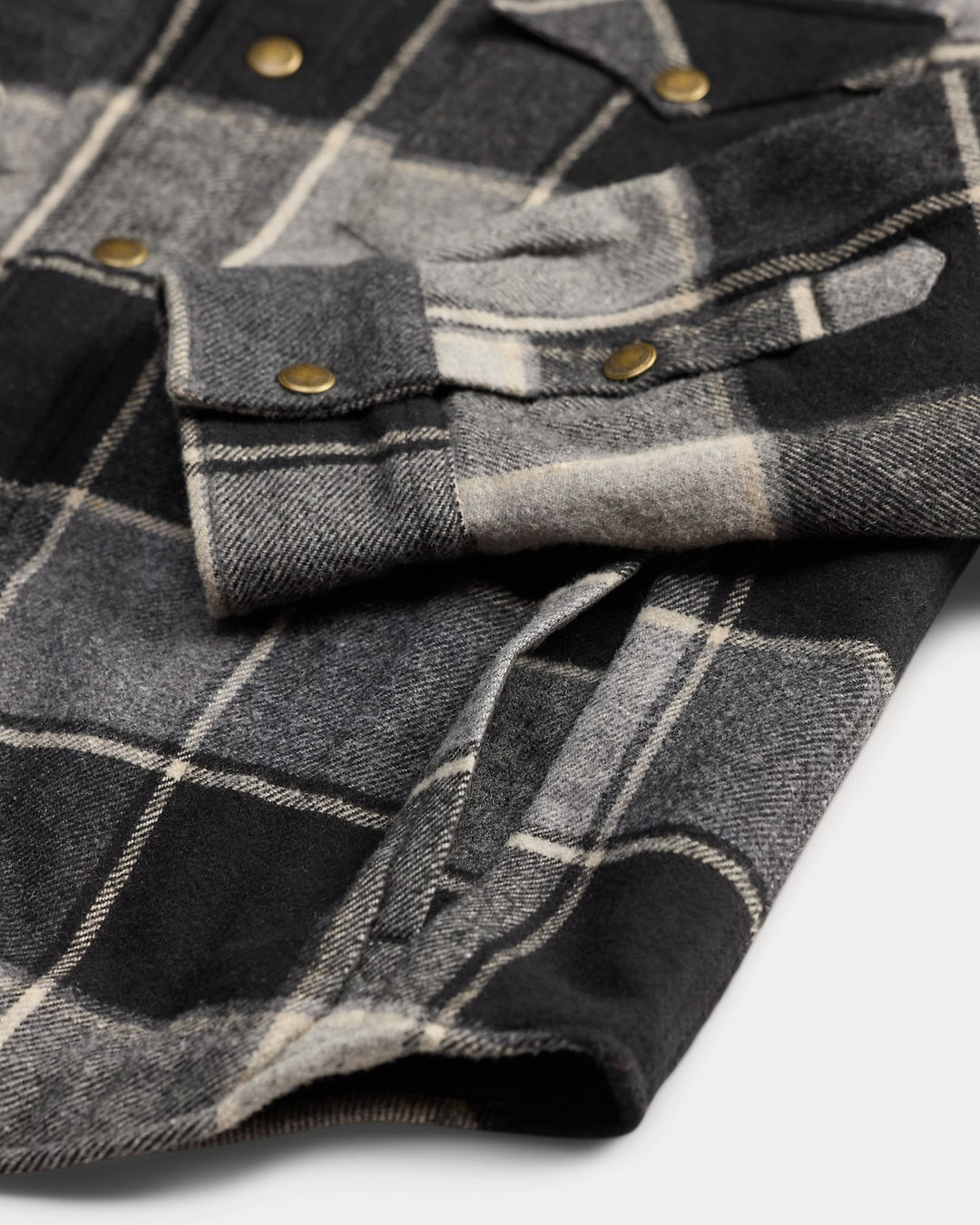 RRL Plaid Twill Western Overshirt - Grey/Black
