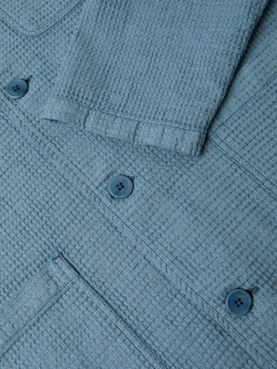 Kestin - Ormiston Jacket in Denim Blue Linen Waffle