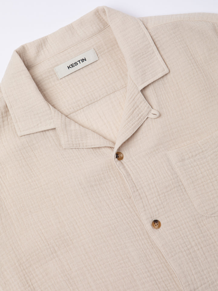 Kestin - Crammond Shirt in Ecru Double Gauze Cotton